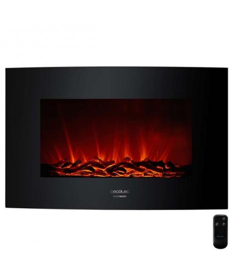 Cecotec Ready Warm 3510 Chimenea Electrica de 35" - 2000W - Cristal Templado Curvo - Control Remoto Incluido - Temporizador Prog