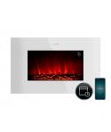 Cecotec ReadyWarm 3590 Chimenea Electrica de 35" - 2000W - Cristal Templado Plano - Control Wi-Fi y Remoto - Llamas LED - Progra