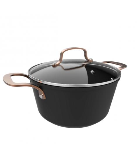 Cecotec Polka Fantasy Olla de 24cm de Diametro - Aluminio Forjado - Tapa de Cristal Templado - Asas Remachadas - Antiadherente -