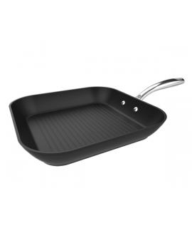 Cecotec Polka Fantasy Grill Silver Sarten Cuadrada de 28cm - Aluminio Forjado - Mango de Acero Inoxidable - Antiadherente - Libr