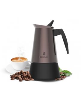 Cecotec PIccolina 900 Cafetera Italiana para 9 Tazas - Acero Inoxidable - Apta para Gas, Electrica y Vitro - Junta de Silicona -