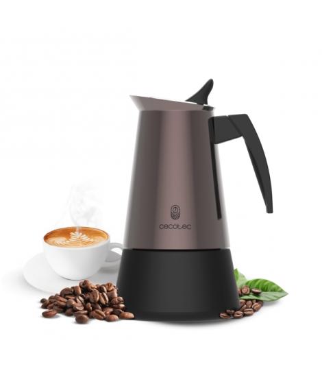 Cecotec PIccolina 900 Cafetera Italiana para 9 Tazas - Acero Inoxidable - Apta para Gas, Electrica y Vitro - Junta de Silicona -