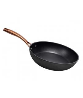 Cecotec Polka Fantasy Golden Sarten de Aluminio Forjado de 24cm - Mango Remachado en Acero Inoxidable - Antiadherente - Apta par