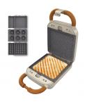 Cecotec Rock'nToast Retro One Beige Sandwichera 3 en 1 - 700W - Placas Intercambiables - Estilo Retro - Antiadherente - Asa y Ci