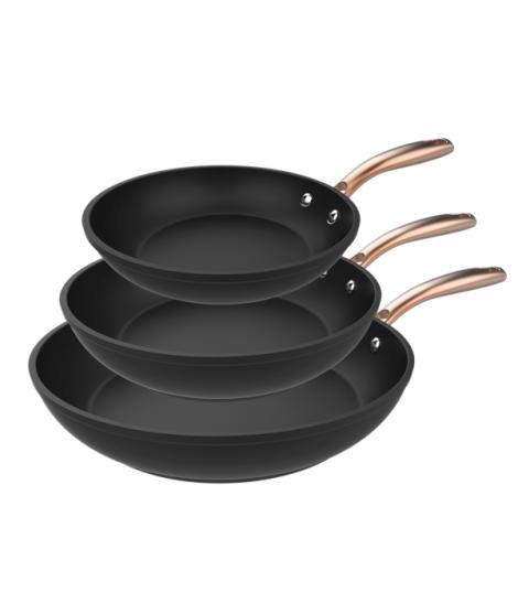 Cecotec Polka Fantasy Golden Pack de 3 Sartenes de 20, 24 y 28cm - Aluminio Forjado - Mango en Acero Inoxidable - Antiadherente 