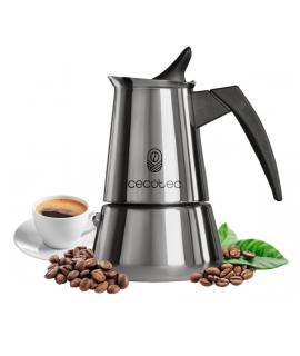 Cecotec Piccolina 400 Cafetera Italiana para 4 Tazas - Acero Inoxidable - Compatible con Induccion - Apta para Gas, Electrica y 