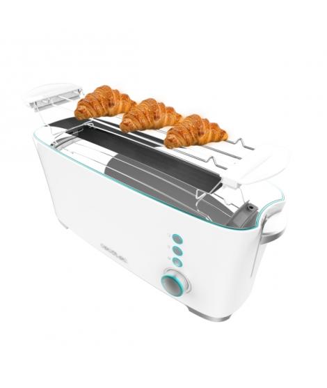 Cecotec Toast and Taste ExtraW Tostadora de Ranura Larga - 1000W - Ranura XL Extra Ancha - Calienta Panecillos - Funciones Desco