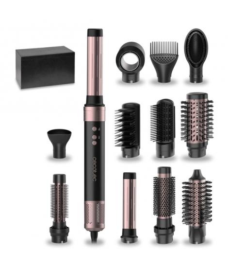 Cecotec Bamba CeramicCare 12in1 AirGlam Moldeador de Cabello Profesional - 1400W - Alisa y Moldea Eficazmente - Funcion de Limpi