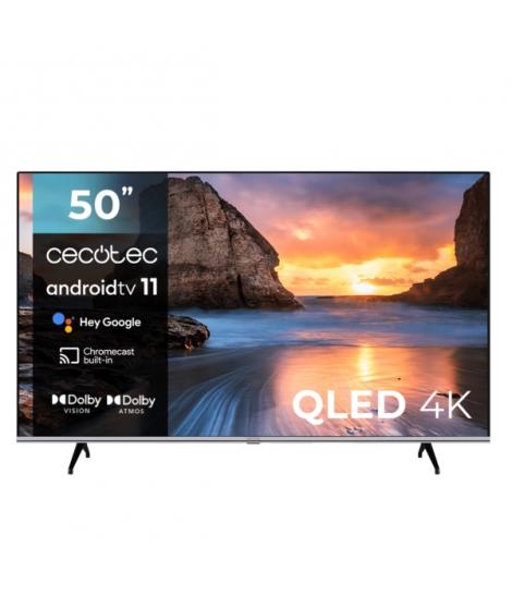 Cecotec V1 series VQU10050 Televisor Smart TV sin Marco de 50" QLED 4K UHD - Chromecast - Android TV 11 - Dolby Vision y Atmos -