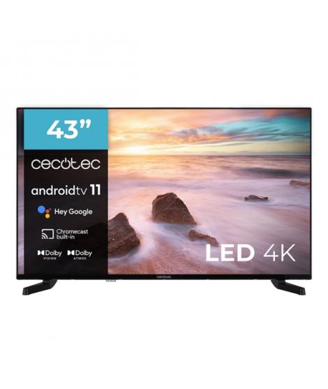 Cecotec A2 series ALU20043 Televisor Smart TV de 43" LED con Resolucion 4K UHD - Android TV 11 - Chromecast Integrado - Formato 