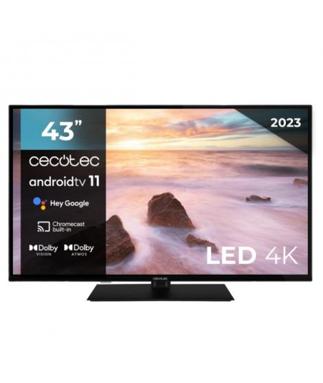 Cecotec A2Z series ALU20043ZS Televisor Smart TV de 43" LED con Resolucion 4K UHD - Android TV 11 - Chromecast Integrado - Forma