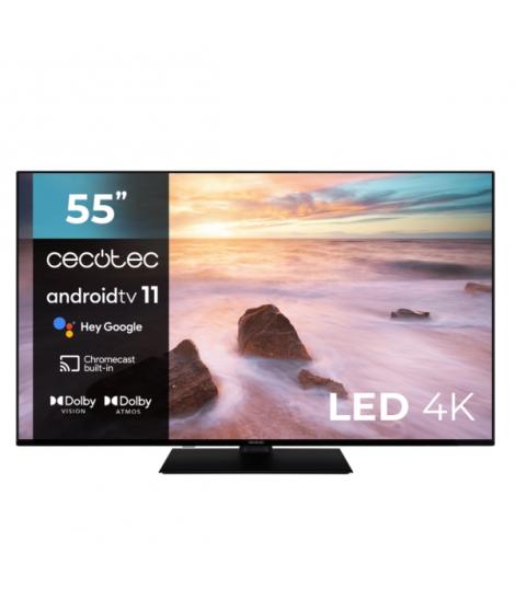 Cecotec A2Z series ALU20055ZS Televisor Smart TV sin Marco de 55" LED 4K UHD - Android TV 11 - Chromecast Integrado - HDR10+ - D