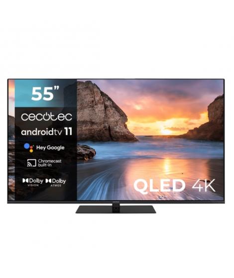 Cecotec V1Z+ series VQU11055Z+ Televisor Smart TV de 55" QLED con Resolucion 4K UHD - Android TV 11 - Subwoofer Integrado - HDR1