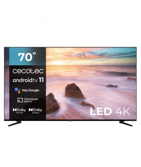 Cecotec A2 series ALU20070 Televisor Smart TV de 70" LED 4K - Android 11 Smart TV - Dolby Vision y Atmos - HDMI 2.1 - HDR10 - Te