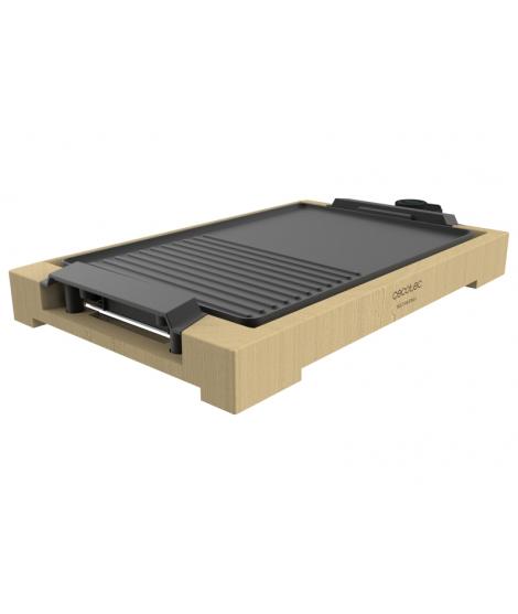 Cecotec Tasty and Grill 2000 Bamboo Black Plancha Electrica - 2000W - Antiadherente - Estructura Bambu - Termostato - Apta para 
