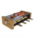 Cecotec Cheese and Grill 8400 Wood MixGrill Raclette - 1200W - 8 Sartenes Antiadherentes - Grill y Plancha - Termostato - Placas