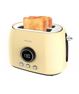 Cecotec ClassicToast 8000 Tostadora de Doble Ranura - 800W - Pantalla Digital - Ranura Ancha - 3 Funciones - Calienta Panecillos