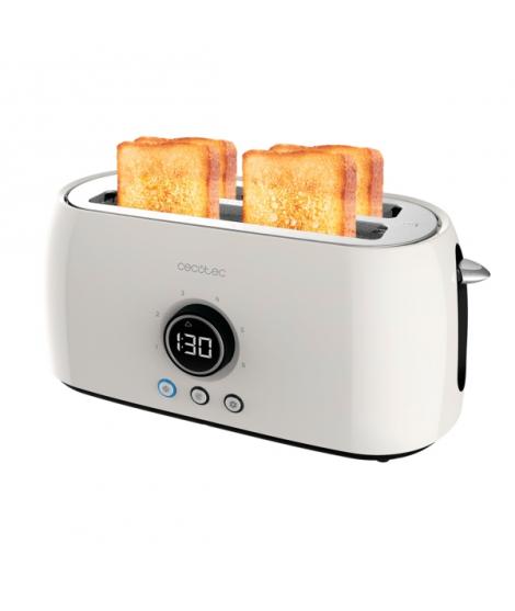 Cecotec ClassicToast 15000 Tostadora de Doble Ranura Larga - 1500W - Pantalla Digital - Ranura Ancha - 3 Funciones - 6 Niveles -