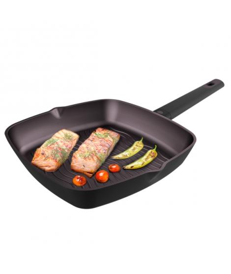 Cecotec Polka Experience Grill Titan Sarten Cuadrada de 28cm - Aluminio Fundido - Teflon Antiadherente - Compatible con Induccio