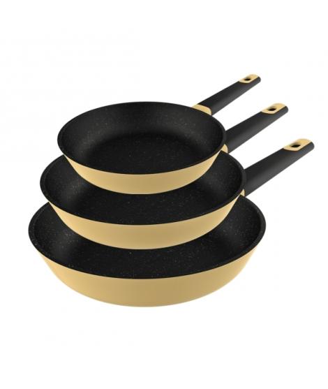 Cecotec Polka Experience Vulcano Pack de 3 Sartenes de 20, 24 y 28cm - Aluminio Fundido - Teflon Antiadherente - Apto para Lavav