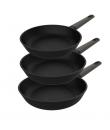 Cecotec Polka Excellence Force Pack de 3 Sartenes de 18, 22 y 26cm - Aluminio Fundido - Teflon Antiadherente - Apto para Lavavaj