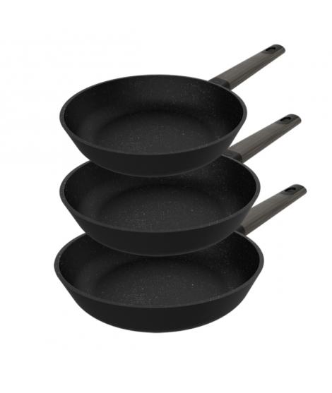 Cecotec Polka Excellence Force Pack de 3 Sartenes de 20, 24 y 28cm - Aluminio Fundido - Teflon Antiadherente - Apto para Lavavaj