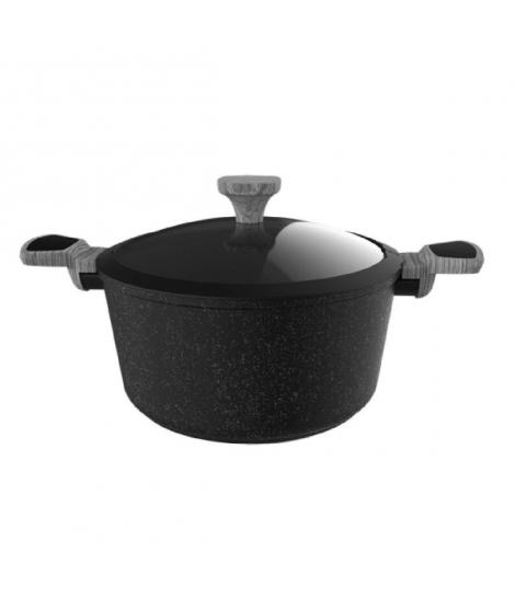 Cecotec Polka Exclusive Wood and Rock Olla de Aluminio Forjado de 28cm - Capacidad de 4L - Antiadherente - Compatible con Inducc