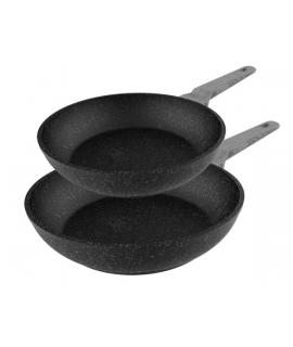 Cecotec Polka Exclusive Wood and Rock Pack de 2 Sartenes de Aluminio de 20 y 24cm - Mango de Baquelita - Teflon Antiadherente - 