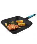 Cecotec Polka Platinum Grill Thunder Sarten Cuadrada de 28cm - Aluminio Forjado - Teflon Antiadherente - Libre de PFOA - Compati