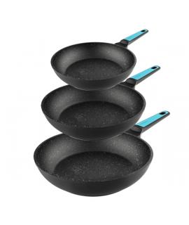 Cecotec Polka Platinum Thunder Pack de 3 Sartenes de 20, 24 y 28cm - Aluminio Forjado - Revestimiento Teflon sin PFOA - Apto Lav