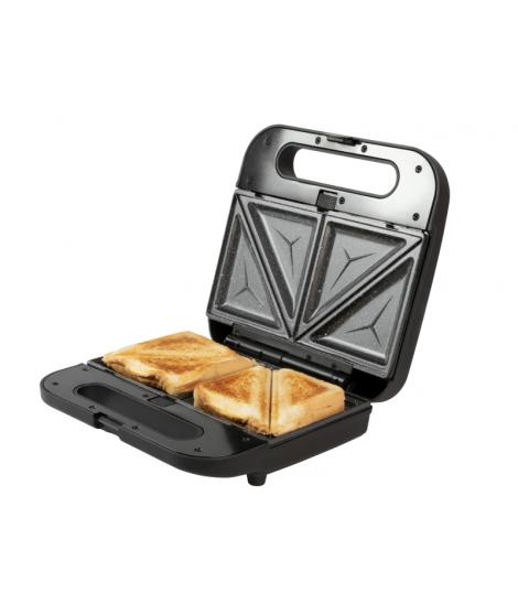 Cecotec Rock'nToast 1000 Sandwichera 3 en 1 - Potencia de 800W - Capacidad para 2 Sandwiches - Revestimiento Antiadherente - Pla
