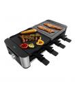 Cecotec Cheese and Grill 16000 Inox MixGrill Raclette - 1400W - Superficie Reversible de 20x22cm - Termostato - 8 Sartenes Antia