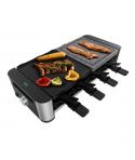 Cecotec Cheese and Grill 16000 Inox MixGrill Raclette - 1400W - Superficie Reversible de 20x22cm - Termostato - 8 Sartenes Antia