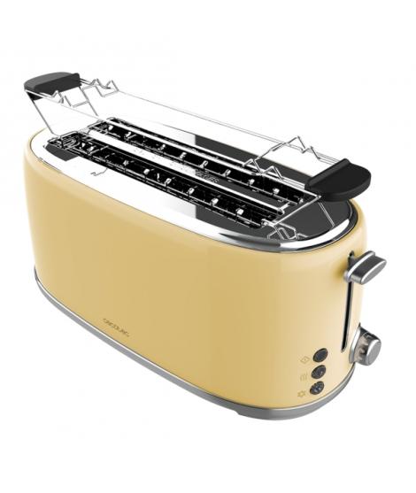 Cecotec Toast and Taste 1600 Retro Double Tostadora de Doble Ranura Larga - 1630W - Capacidad para 4 Rebanadas - Ranura Ancha - 