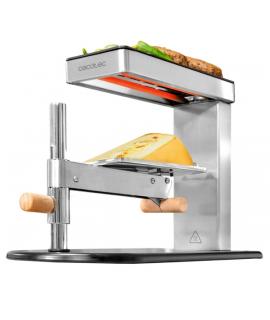 Cecotec Cheese and Grill 6000 Inox Raclette con Funcion Grill - 600W - Incluye Espatulas de Madera - Acero Inoxidable - Termosta