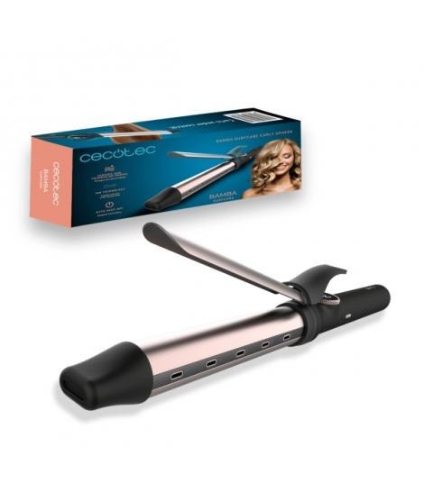 Cecotec Bamba SurfCare Curly Sphere Rizador de 28mm - Iones Negativos - Rizos Amplios y Naturales - Pantalla LED de Temperatura 