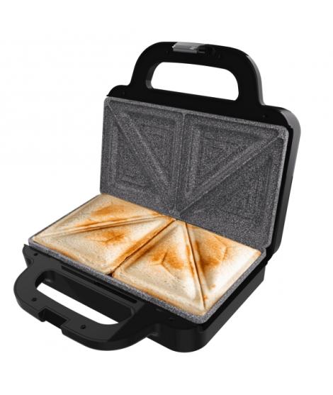 Cecotec Rock'nToast Deep Classic Sandwichera - 1000W - Capacidad para 2 Sandwiches - Placas Triangulares - Antiadherente - Acero