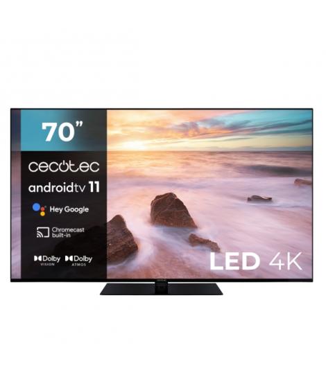 Cecotec A2 series ALU20070ZS Televisor Smart TV sin Marco de 70" LED con Resolucion 4K UHD - Android TV 11 - Chromecast Integrad