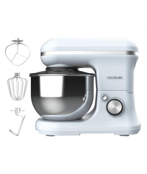 Cecotec Cecomixer Merenge Batidora Amasadora - Bol de Acero Inoxidable 5L - Movimiento Planetario - 6 Niveles - Vintage Cromado 