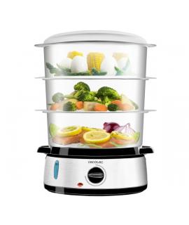 Cecotec Vapovita 3000 Inox Vaporera Multifuncional - 800W - Acero Inoxidable - Capacidad de 9L - 3 Recipientes Independientes - 