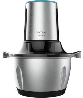 Cecotec ChopBeat 1500 TitanBlack Steel Picadora Electrica - 600W - Cuchillas de Titanio - Bol de 1.5L de Acero Inoxidable - 2 Ve