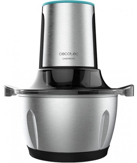 Cecotec ChopBeat 1500 TitanBlack Steel Picadora Electrica - 600W - Cuchillas de Titanio - Bol de 1.5L de Acero Inoxidable - 2 Ve