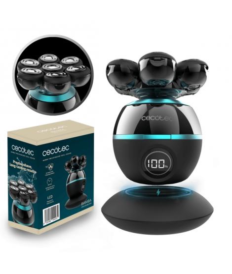 Cecotec Bamba PrecisionCare Skull Shaver Afeitadora Inalambrica para Cabeza - 7 Cuchillas Flotantes - Pantalla de Bateria - Base