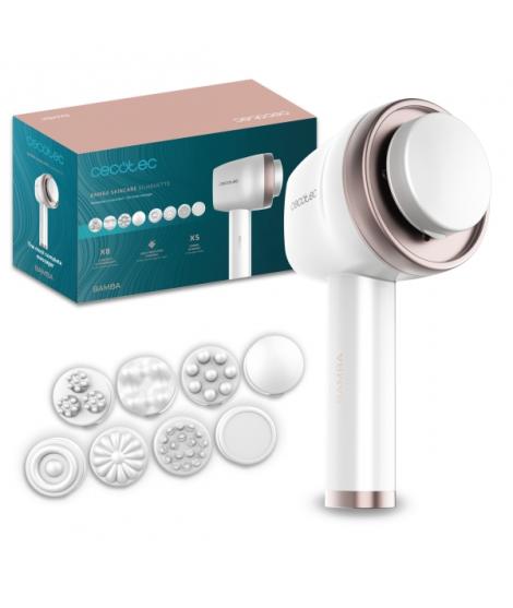 Cecotec Bamba SkinCare Push Up Masajeador Corporal Anticelulitico - 8 Cabezales Intercambiables - Malla Protectora - 5 Modos - A