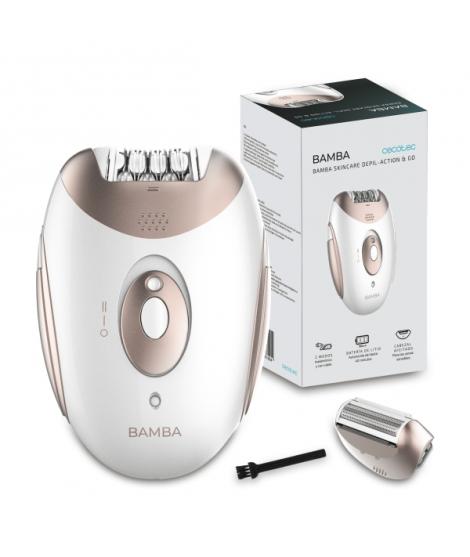 Cecotec Bamba SkinCare Depil-Action Go Depiladora de Arranque Inalambrica - Uso con Cable - Autonomia 40min - Cabezal Zonas Sens