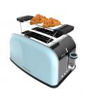 Cecotec Toastin' Time 850 Tostadora de Doble Ranura - 850W - Ranura Ancha - Acero Inoxidable - Autocentrado - Bandeja Recogemiga