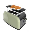 Cecotec Toastin' Time 850 Tostadora de Doble Ranura - 850W - Ranura Ancha - Acero Inoxidable - Autocentrado - Bandeja Recogemiga