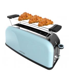 Cecotec Toastin' Time 850 Tostadora de Ranura Larga - 850W - Ranura Ancha - Calienta Panecillos - Autocentrado - Bandeja Recogem