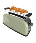Cecotec Toastin' Time 850 Tostadora de Ranura Larga - 850W - Ranura Ancha hasta 3.8cm - Acabado en Acero Inoxidable - Calienta P