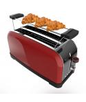 Cecotec Toastin' Time 1500 Tostadora de Doble Ranura Larga - 1500W - Capacidad para 4 Rebanadas - Ranura Ancha - Bandeja Recogem